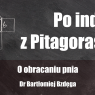 Tytuł oraz prelegent na tle tablicy z rysunkiem twierdzenia Pitagorasa