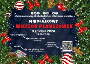 plakat zapraszający na wieczór planszówek