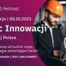 Plakat Nocy innowacji. Na fioletowym tle widać napis: Digital Festiwal, 3 edycja 9.10.2021, Noc innowacji w całej Polsce. Pokazujemy od kuchni nowe technologie zmieniające świat! Pokazy, wykłady, testy, dni otwarte.